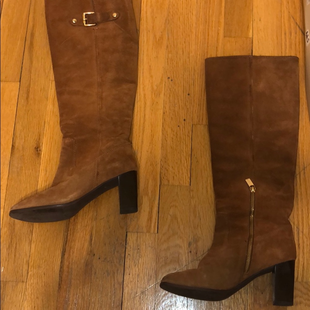 Michael Kors Camel Brown Suede Boots.